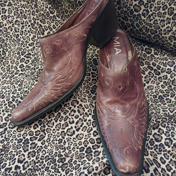 MIA Shoes - 2561 Size 7.5 Mia Leather Booties Made in Brazil